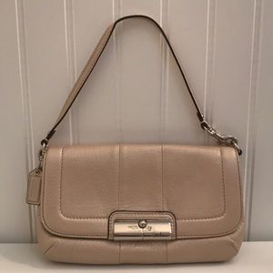 Coach Leather Pochette- Creamy Pearl Color